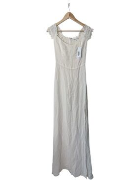 Reformation Gimlet Off The Shoulder Maxi Dress Ivory Bridal 2 NWT